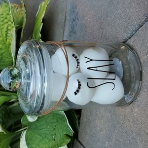 Rae Dunn MakeUp Sponges & Jar Set